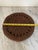 Vintage Round Wicker Button Basket With Wood Beaded Lid For Sale - Image 9 of 9