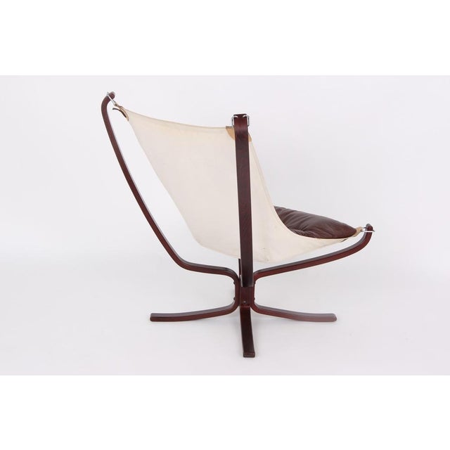 Brown Leather Falcon Armchair by Sigurd Ressell for Vatne Møbler For Sale - Image 5 of 12