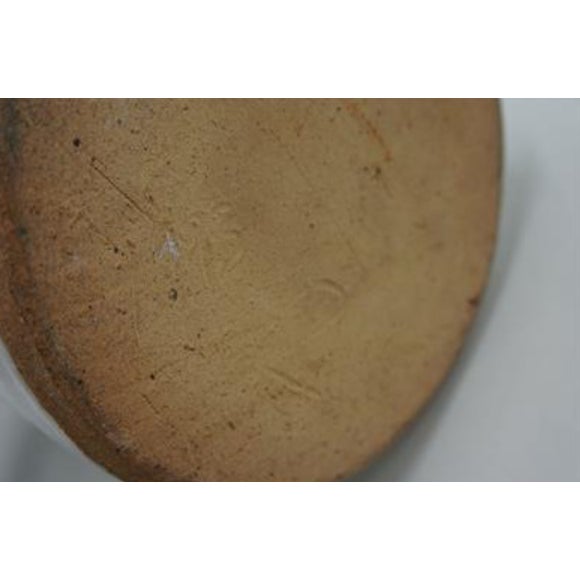 Studio Art Pottery Stoneware Lidded Jar 15" Signed Teal Blue Abstract Brushwork For Sale In Pittsburgh - Image 6 of 9