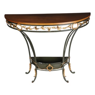 Gilded Wrought Iron Country House Wall Console, France For Sale