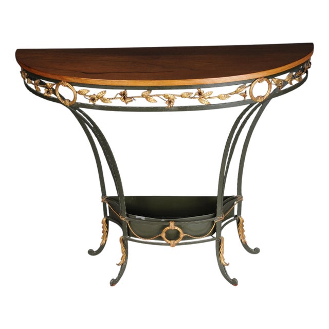 Gilded Wrought Iron Country House Wall Console, France For Sale