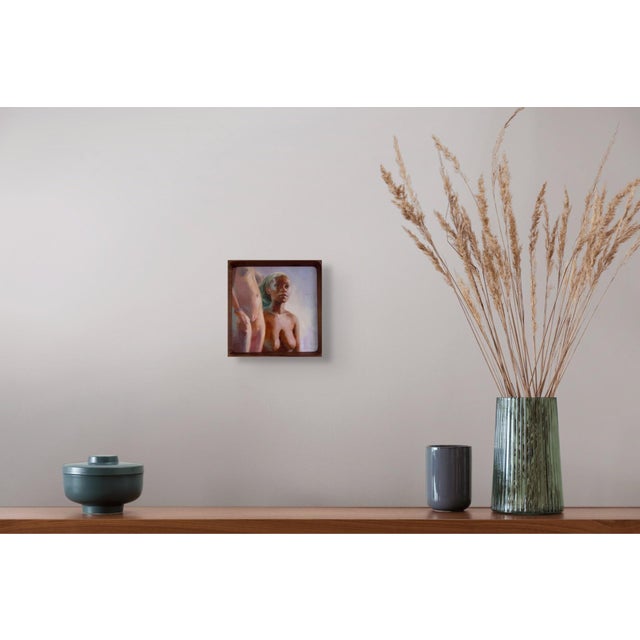 Early 21st Century Sitting and Standing by Kirsten Savage | Oil on Panel Depiction of two nude figures, one seated and one standing. For Sale - Image 5 of 5