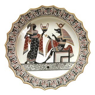 Giustiniani Egyptomania Pottery Plate with Anubis For Sale