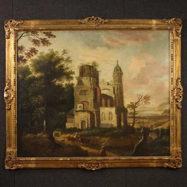 French Artist, Landscape, 1770, Oil on Canvas, Framed For Sale - Image 13 of 13