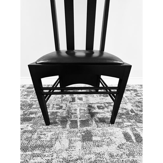 Black Charles Rennie Mackintosh "Argyle" Chair, Vintage 1990s Alivar Model 854 L1 – With Black Leather Seat For Sale - Image 8 of 13
