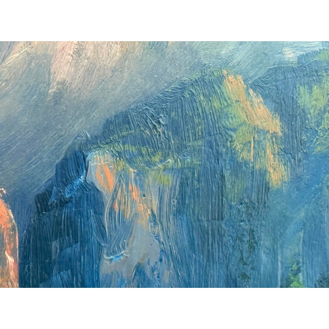 Mountain Landscape Oil Painting, Vintage For Sale - Image 10 of 12
