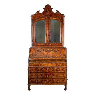 Venetian Mirrored Bookcase in Briar Wood For Sale