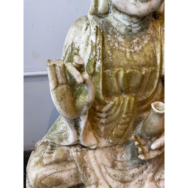 1940s Carved Marble 3 Feet High Siddhartha For Sale - Image 12 of 12