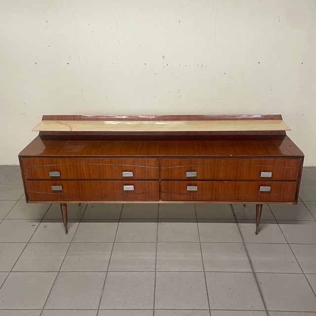 1950s Wooden Sideboard with Marble Shelf, 1950s For Sale - Image 5 of 12