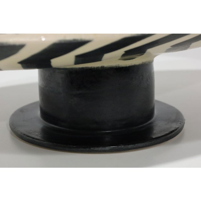 Modern Large Footed Ceramic Platter, 29.5"w, Marked With Three Dots For Sale - Image 3 of 9