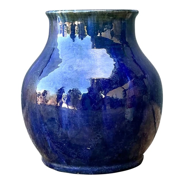 Vintage Cobalt Studio Pottery Vase For Sale