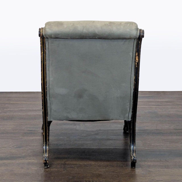 1990s Elegant Vintage Lounge Chair With Tufted Upholstery and Ornate Legs For Sale - Image 5 of 6