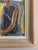Blue Mid-Century Modern 'Figures at the Window' Vintage Swedish Expressive Figurative Oil Painting, Framed For Sale - Image 8 of 14