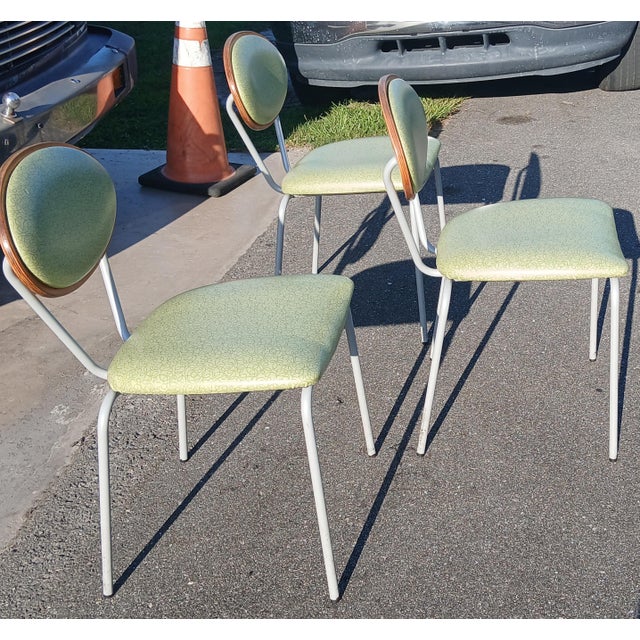 Vintage Mid-Century Modern Aluminum Chrome and Vinyl Dining Chairs, Shelby Williams Style, Set of 3 For Sale - Image 4 of 14