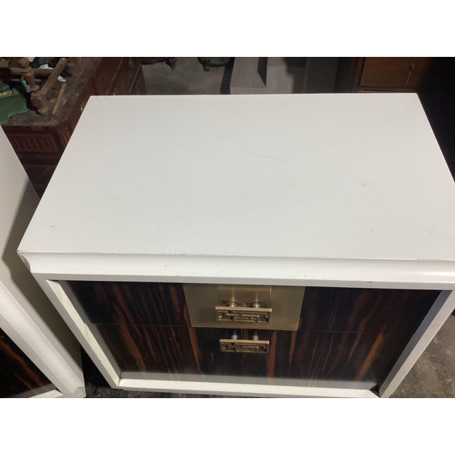 1970s Vintage Bedside Tables in Wood and Bronze by Luciano Frigerio, 1970s, Set of 2 For Sale - Image 5 of 14