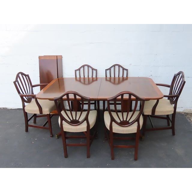 Mahogany Inlay Dining Table With 2 Leaves 6564 For Sale - Image 18 of 18