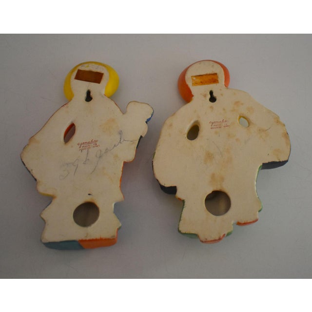 Occupied Japan Asian Wall Hanging Figurines Pair Chairish