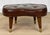 Mid-Century Button Tuft Brown Vinyl Kidney Footstool Ottoman For Sale - Image 4 of 10