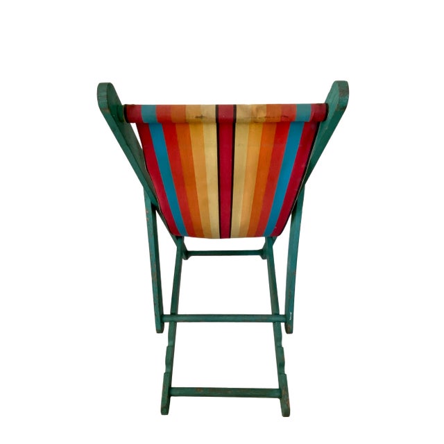 1940s 1940s Resort Folding Beach Chair For Sale - Image 5 of 10