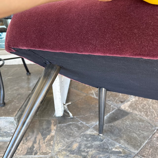 Textile Julia Katrine Designs Burgundy Silk Velvet Accent Chair For Sale - Image 7 of 12