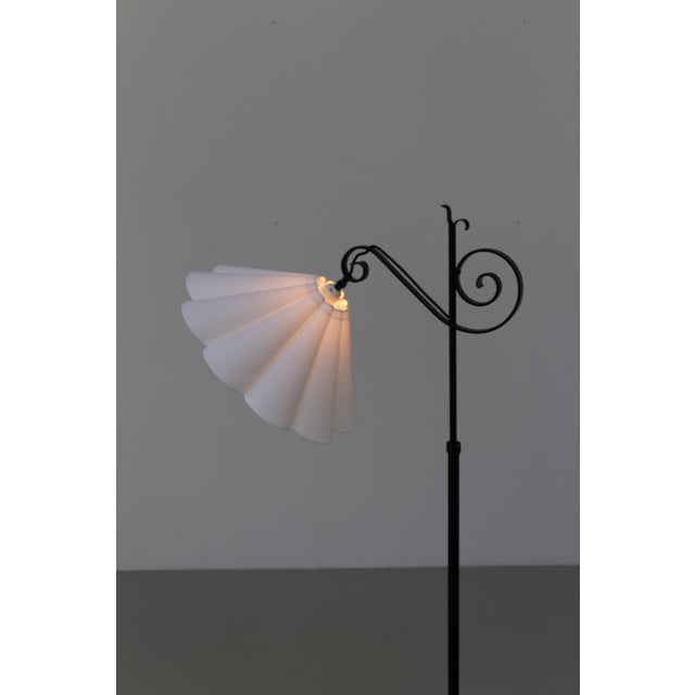 Black Art Deco Danish Tripod Floor Lamp in Wrought Iron, 1940s For Sale - Image 8 of 18