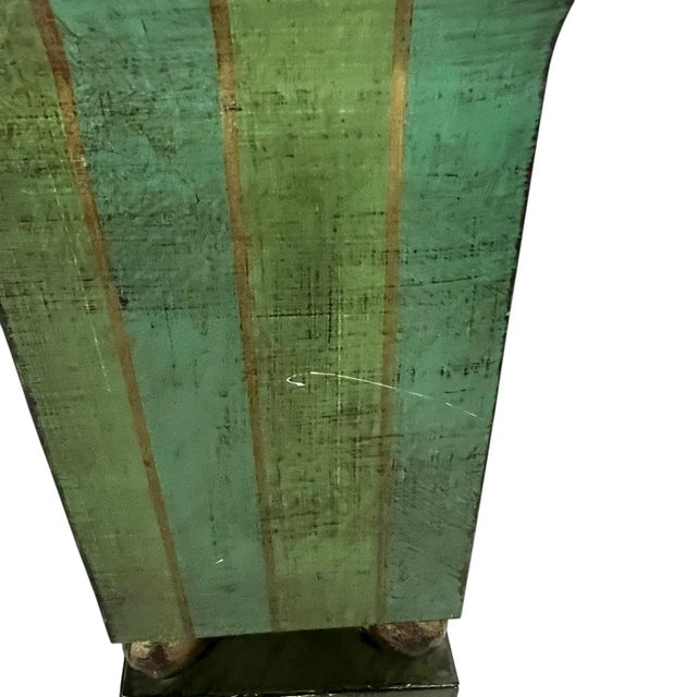 Late 20th Century Vintage Metal Tole Vases - A Pair For Sale - Image 5 of 9