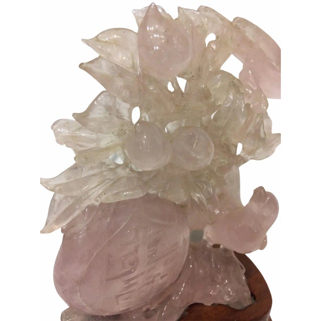 Chinese Carved Rose Quartz Sculpture For Sale - Image 10 of 11