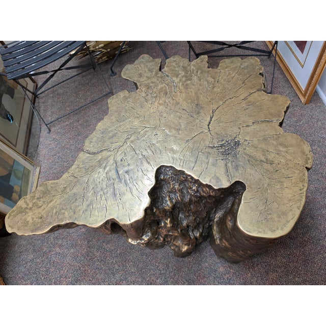 Metal MCM Bronze Large Tree Trunk Table Base by Century Furniture Co. Grand Tour For Sale - Image 7 of 9