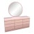 Postmodern Pink Gloss Laminate Waterfall Dresser With Mirror For Sale