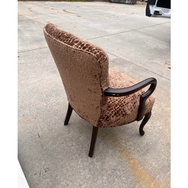 Vintage Leopard Print Cushioned Wooden Chair For Sale - Image 10 of 10
