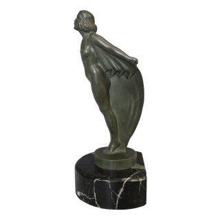 Figure of Young Woman with a Veil by Max Le Verrier, 1930s For Sale