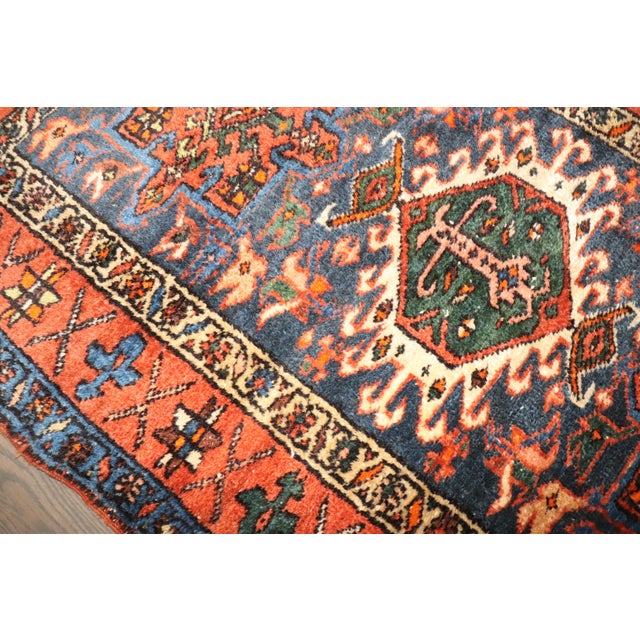 Antique Zabihi Collection Persian Heriz Karadja Small Rug - 3' x 4'7" For Sale - Image 9 of 9