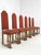 Baroque Antique French Wood and Red Fabric Chairs, Set of 8 For Sale - Image 3 of 12