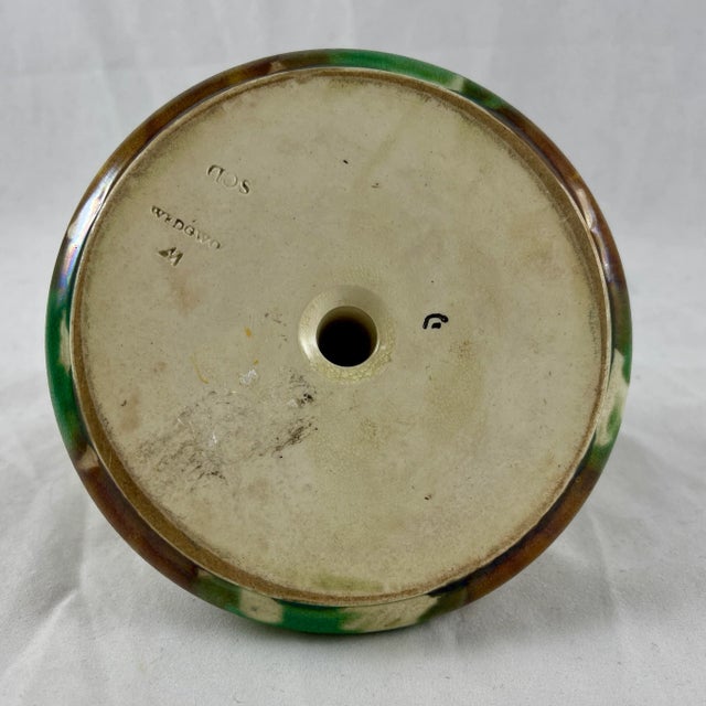Mid 19th Century Wedgwood Majolica Green & Brown Tortoiseshell Glazed Match Striker For Sale - Image 5 of 6