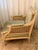 Light Green Mid 20th Century Rare Pair Louis XVI French Style Carved Bergere Chairs With Cane Sides For Sale - Image 8 of 16