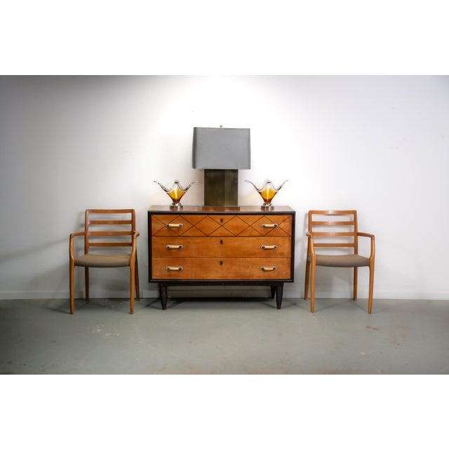 Brown Italian Chest of Drawers in Teak with Faux Bone Handles, 1940 For Sale - Image 8 of 18