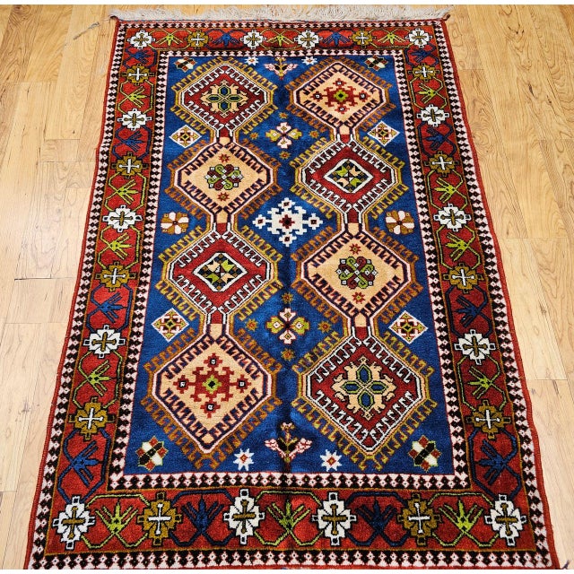 "This vibrant vintage Persian Yalameh rug from Southwestern Persia near the city of Shiraz is a striking example of mid-...