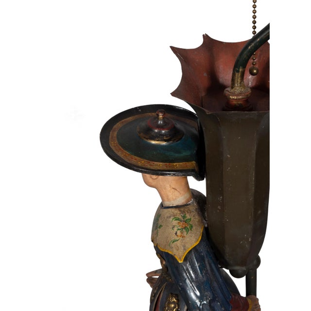 Regency Tole "Brighton Pavillion" Figural Table Lamps - A Pair For Sale - Image 11 of 13