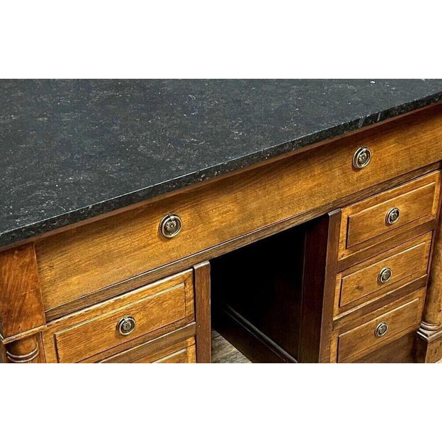 Traditional Empire Style Counter Desk in Blond Mahogany For Sale - Image 3 of 9