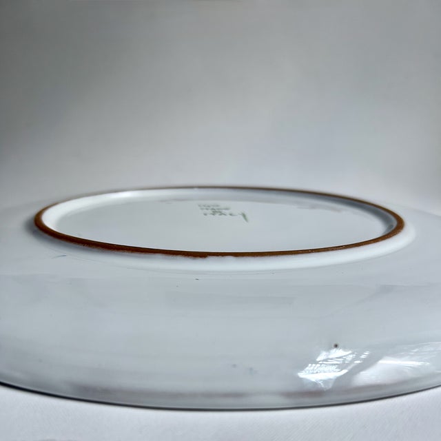 Late 20th Century Italian Glazed White Pottery Platter With Blue Cornflowers For Sale - Image 16 of 18