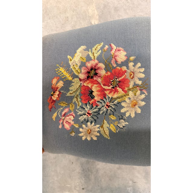 Antique Napoleon III Faux-Bamboo Turned Spindle Side Chair With Floral Needlepoint Seat For Sale - Image 9 of 9