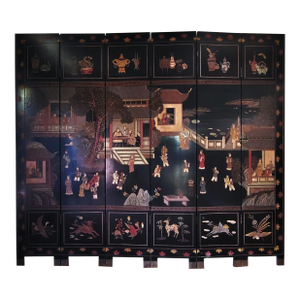 Mid 20th Century Six Large Panel Chinese Coromandel Export Screen