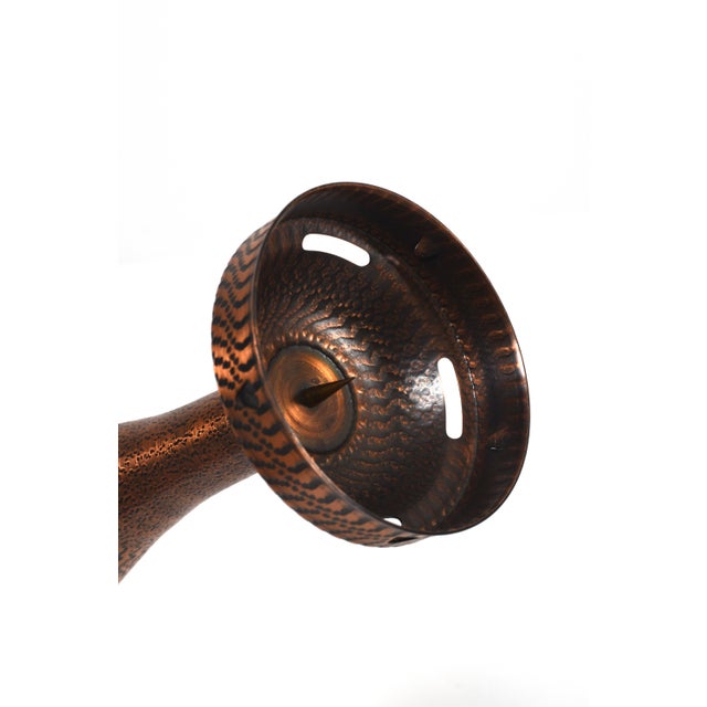 Copper Handcrafted Copper Candleholder by Mussbach Metall, West Germany, 1960s For Sale - Image 8 of 10
