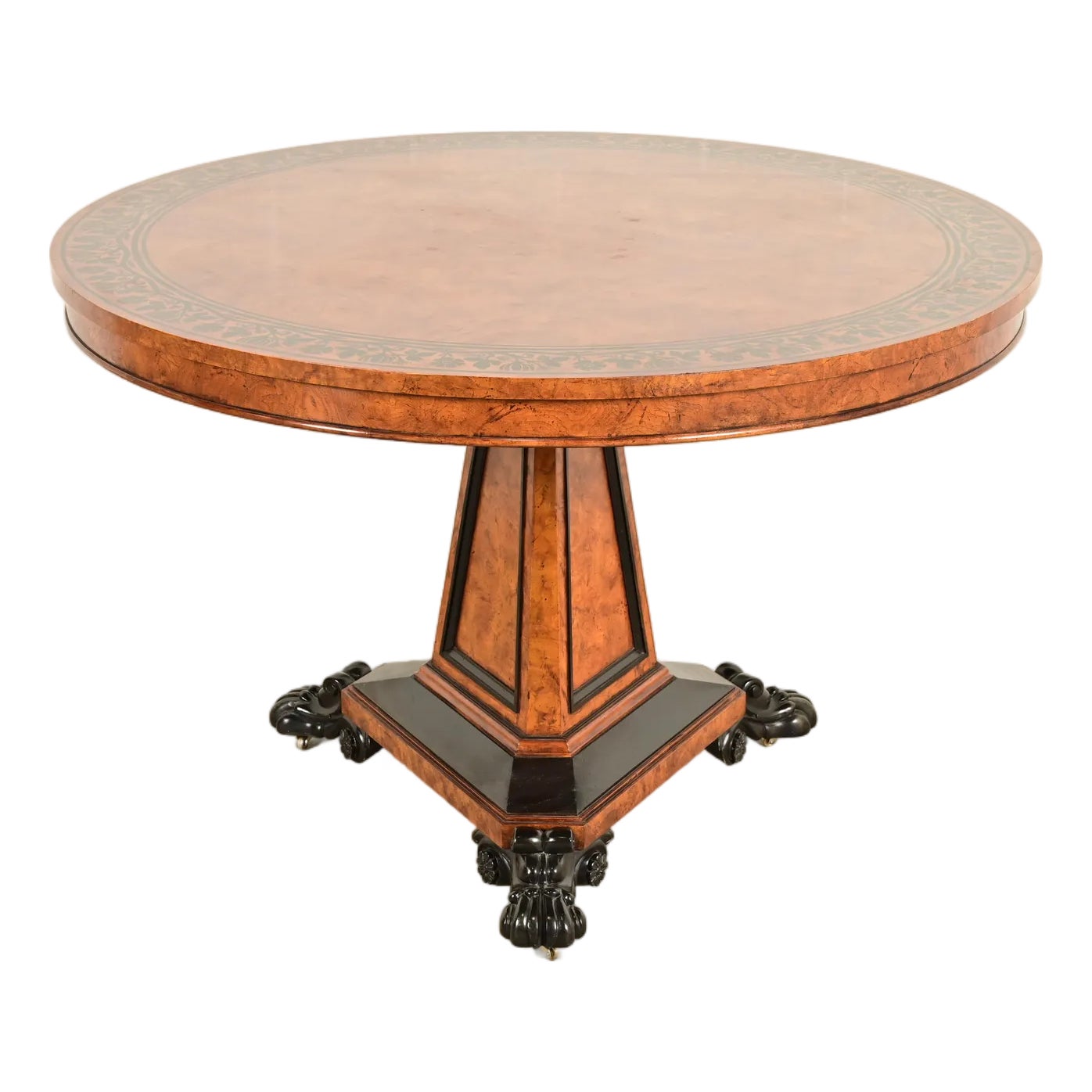Baker Furniture Stately Homes Collection Burl Wood and Parcel Ebonized ...