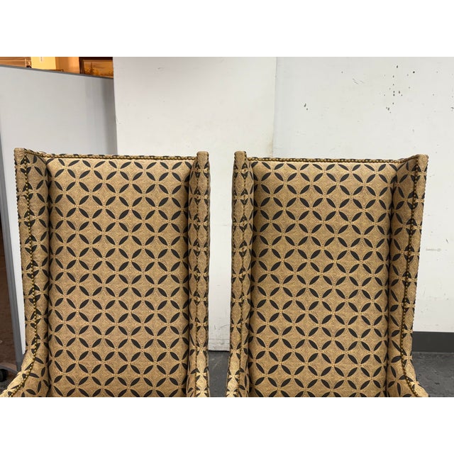 Wood Artistic Frame Marcel Chairs + Henry Calvin Fabric, Pair For Sale - Image 7 of 12