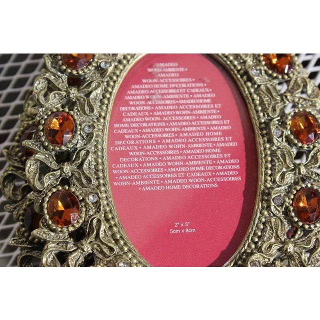 Metal Adjustable Brass Photo Frames with Ornate, 1950s, Set of 2 For Sale - Image 7 of 8