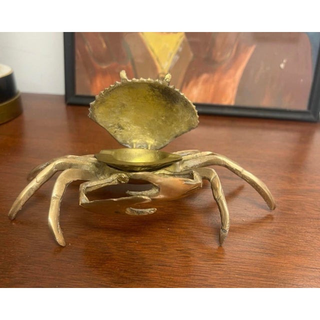 Vintage articulated brass crab ashtray. (life-size) Welcome to Solid Gold Velvet Interiors! We are so happy to have you....