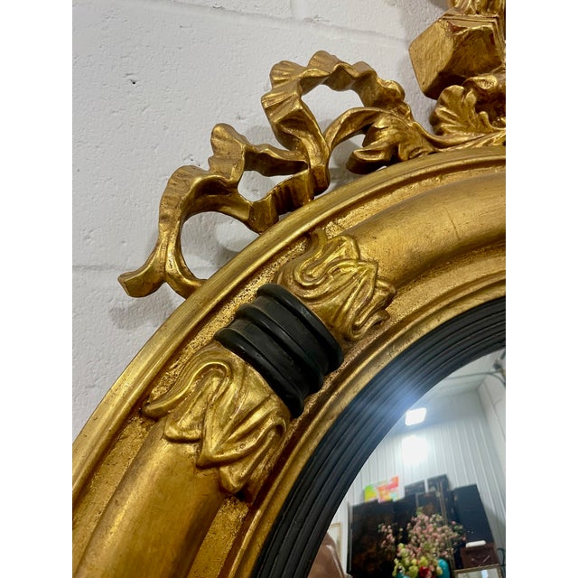 Early 21st Century Reproduction Federal Style Gold Leaf Mirror With Eagle For Sale - Image 5 of 7