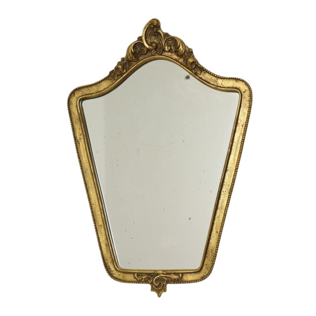 Baroque French Crested Mirror with Gold Leaf Gilt, 1960s For Sale - Image 11 of 18