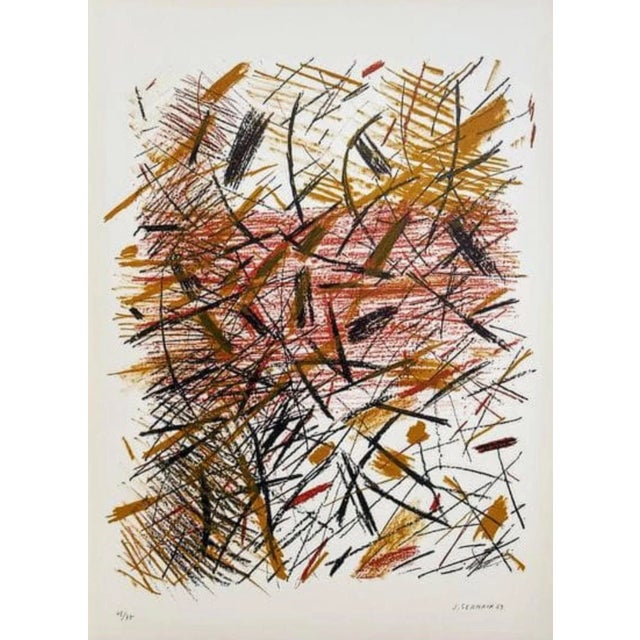 Jacques Germain - Abstract Composition IV- 1969 Beautiful and decorative Original Hand-signed Lithograph on Arches paper....